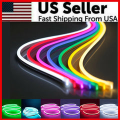 12V Flexible Sign Neon Lights Silicone Tube LED Strip Waterproof USA