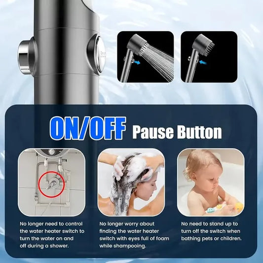 On Shower Drops Head Filtered Showerhead, Turbo Showerhead, Shower Head With Filter, Filtered Shower Head With Handheld, Turbo Showerhead With Visible Window