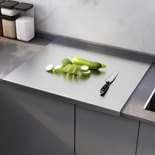 L-Shape Stainless Steel Cutting Board with Lip