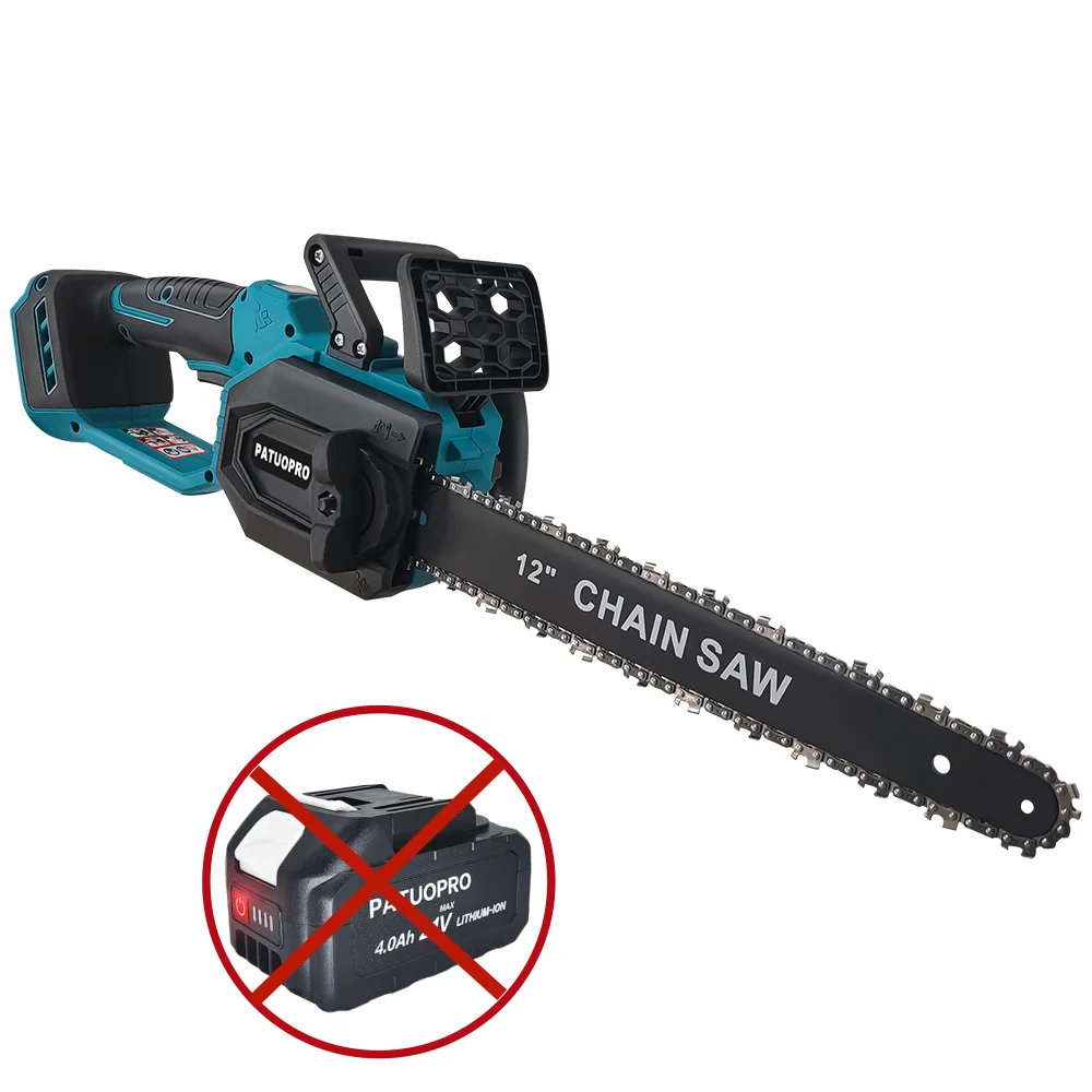 12 Inch Brushless Handheld Electric Saw Cordless Rechargeable Chainsaw Wood Cutting Woodwork Garden Tools For Makita 18V Battery