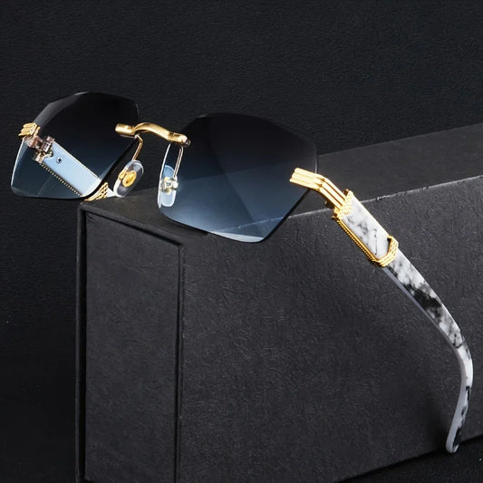 Fashion Rimless Sunglasses Men Women Populare Frameless Sun Glasses Male Female Classic Small Square Summer Traveling Shades