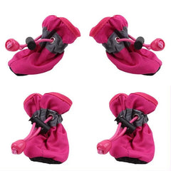 4pcs Waterproof Pet Dog Shoes Anti-slip Rain Snow Boot Thick Warm For Small Cats Dogs Puppy Dog Socks Booties