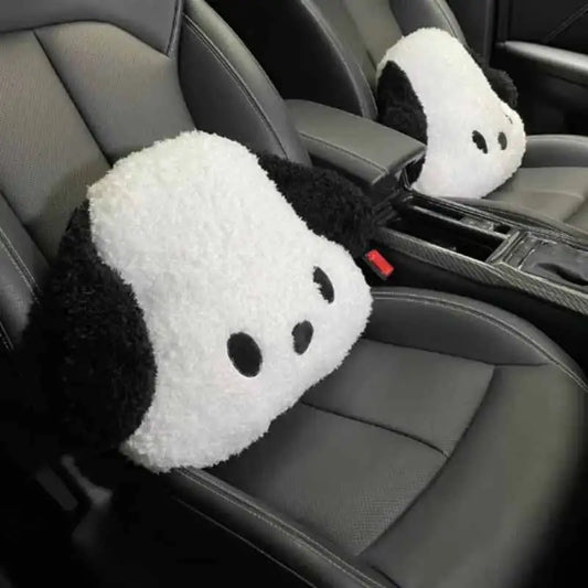 Plush Puppy Car Headrest & Lumbar Pillow