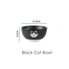 4.5 Inch Kawaii Bear Bowl Ceramic Kitten Rice Bowl Cartoon Cat Breakfast Oatmeal Milk Bowl Microwave Safe