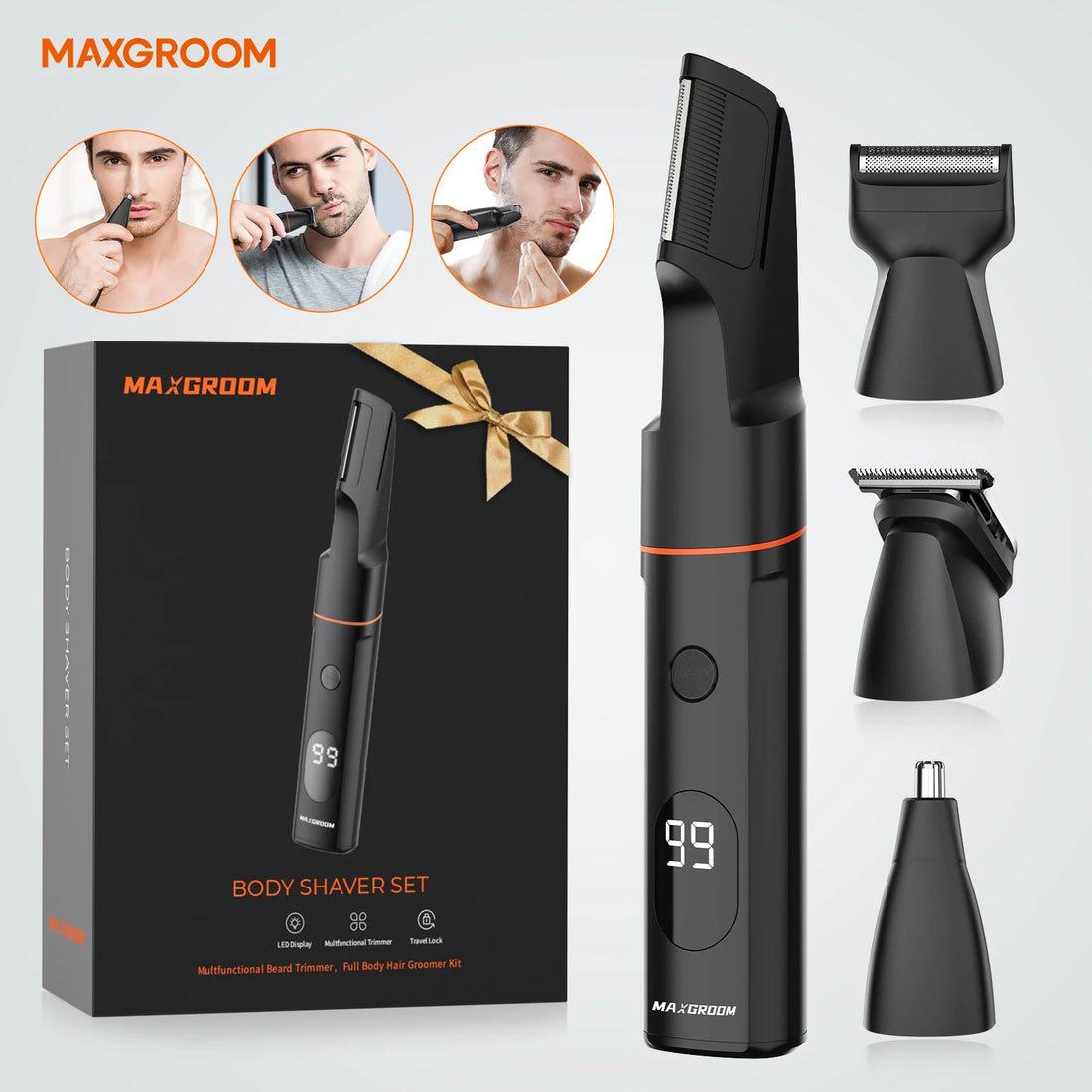 MAXGROOM 4-in-1 Waterproof Body Shaver