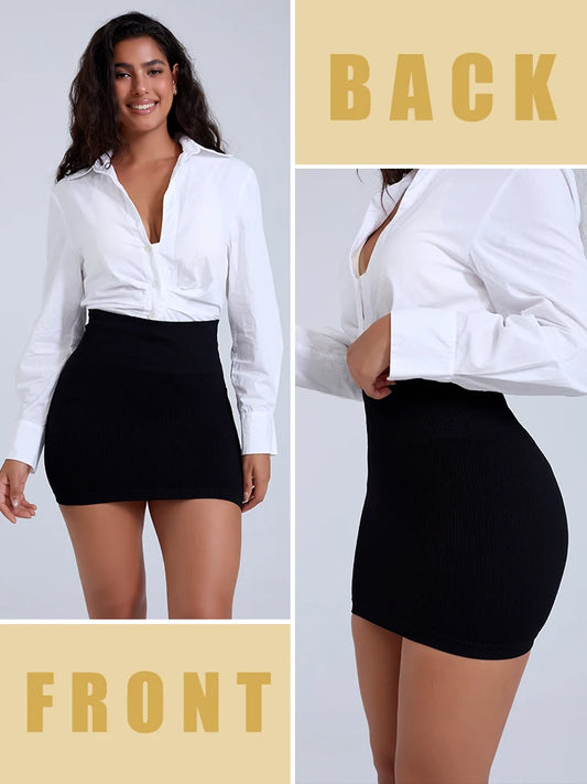 Versatile Short Korean Skirt Solid Color Thin Elastic High Waist Vintage Sexy Slim All-match Short Skirts Casual Mini Skirt NEW