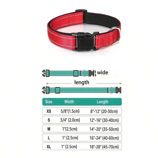 Padded Reflective Dog Collar