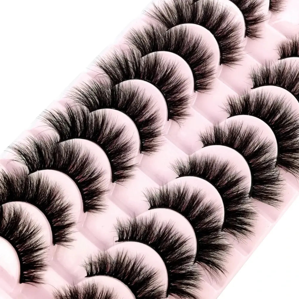 10-Pair Faux Mink Winged Cat Eye Lashes