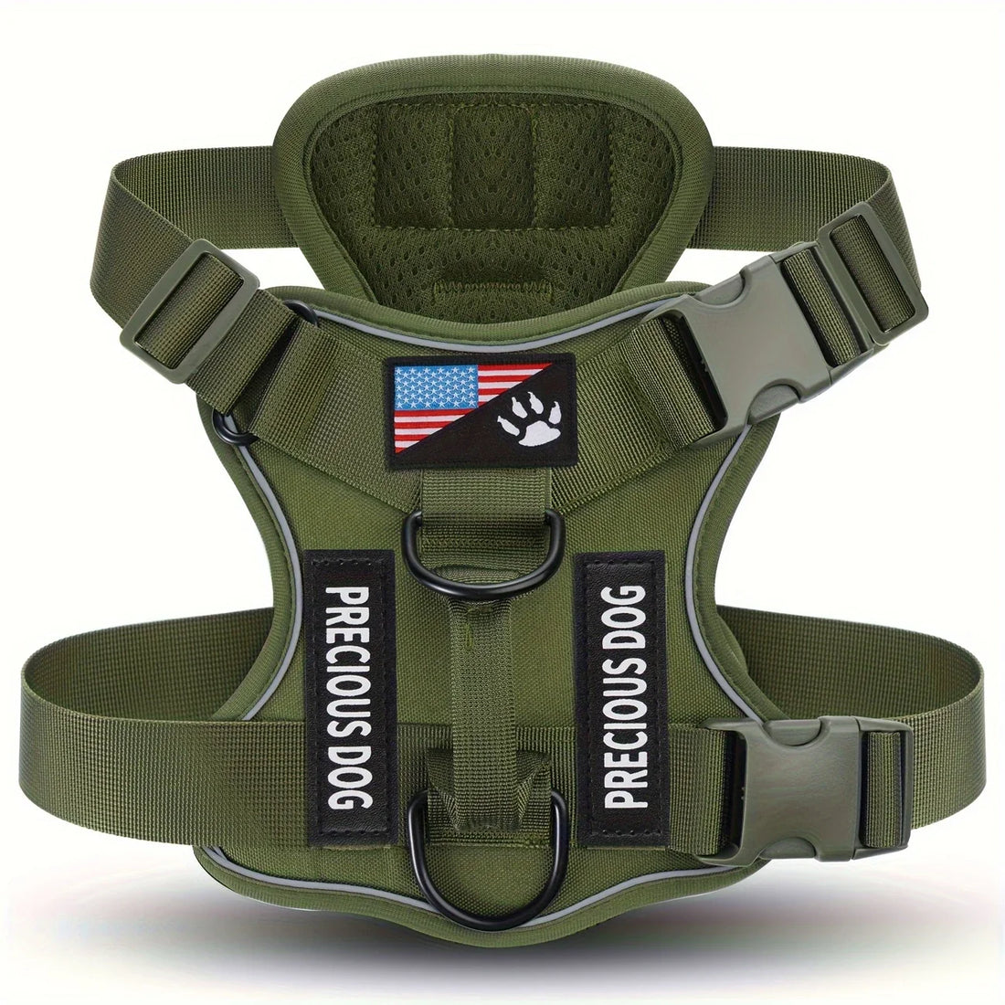 Anti-Pull Tactical Dog Harness with Night Reflective Strips Heavy-Duty Military-Grade Vest-Style Leash for Medium Large Dog