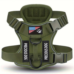 Anti-Pull Tactical Dog Harness with Night Reflective Strips Heavy-Duty Military-Grade Vest-Style Leash for Medium Large Dog