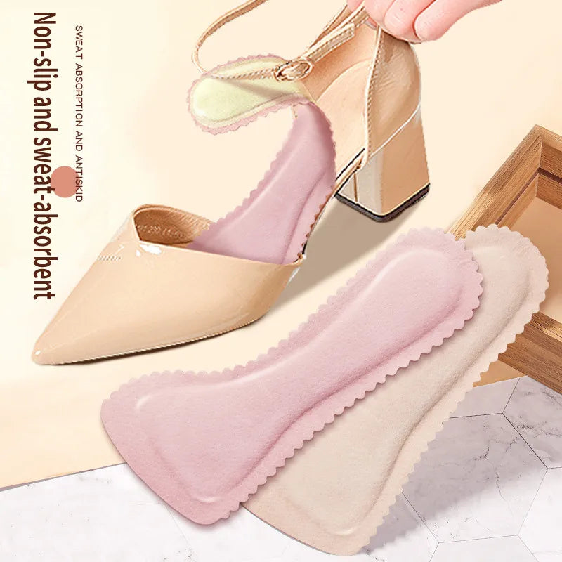 Sandals Insoles Self-adhesive Non-slip Women Shoes Pads Breathable High-heeled Shoe Soft Cushion Sole Stickers Seven-point Pads