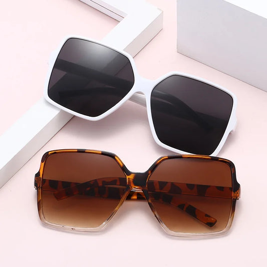New Vintage Sunglasses Women Men Square Big Frame Sun Glasses Female Brand Designer Retro Shades Fashion Oculos De Sol for Male