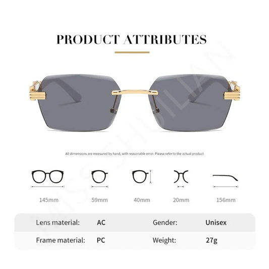 Rimless Square Gradient Sunglasses