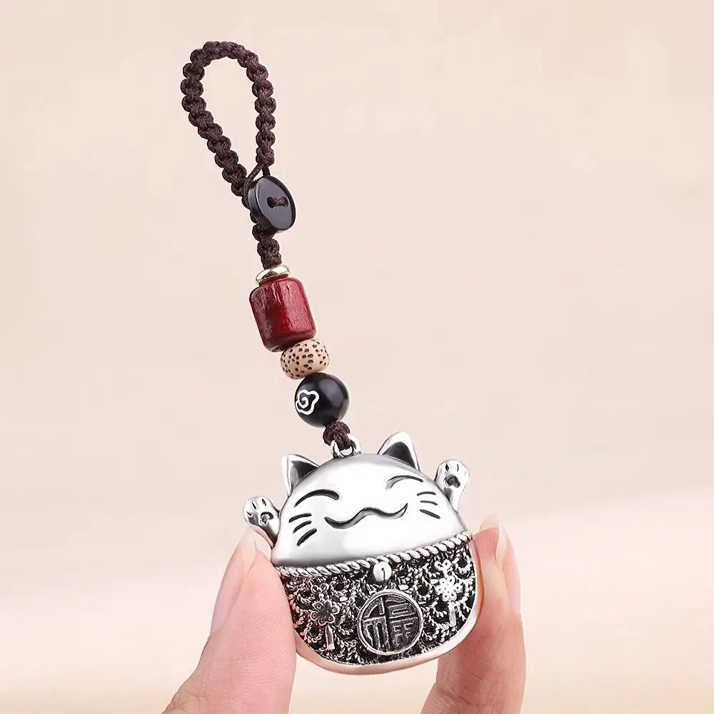 Lucky Cat Braided Rope Keychain