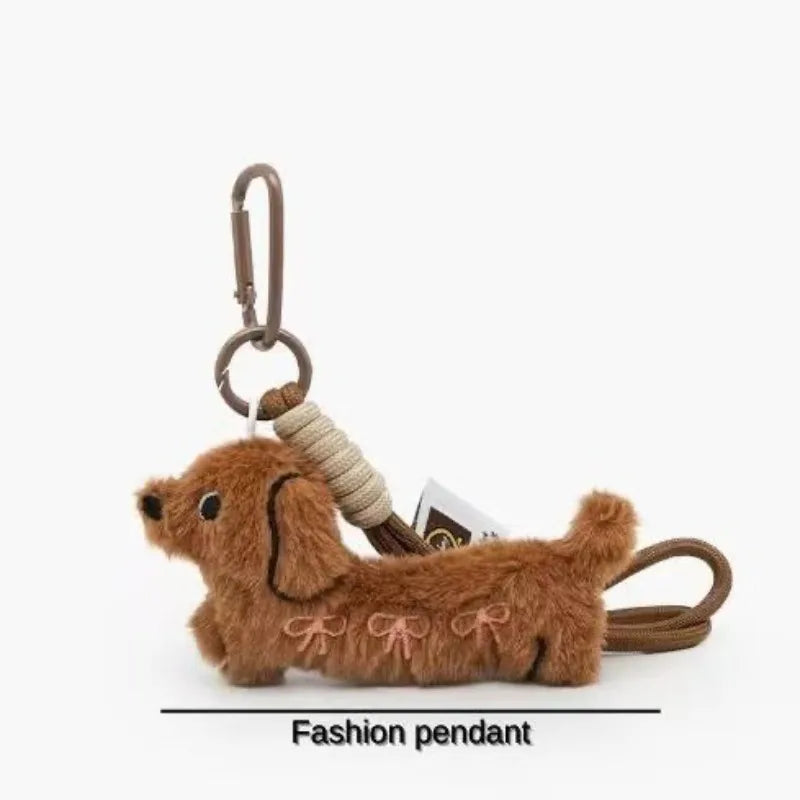 Leather Dachshund Keychain and Bag Charm