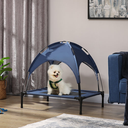 Kindred Corner Elevated Outdoor Dog Cot with Shade Canopy