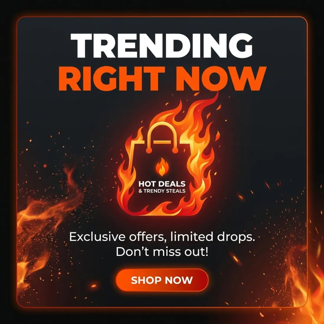 Trending right now — exclusive offers and limited drops from Hot Deals and Trendy Steals