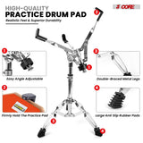 5 Core Drum Practice Pad Set 12" Adjustable Snare Drumming Stand Double Sided Silent Drummer Kit - DPAD COMBO ORG
