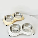 Pet bowl set overhead view