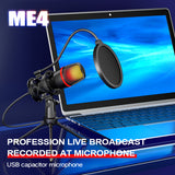 USB Microphone For Gaming And Podcast, RGB Light Small And Easy Setup