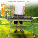 1Pc Foldable BBQ Grill For Outdoor Picnic Portable Charcoal Barbeque Grill Stainless Steel BBQ Grill For Picnic Camping Yard Cooking Fedex Shipping