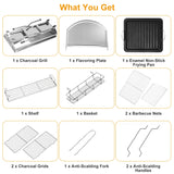 1Pc Foldable BBQ Grill For Outdoor Picnic Portable Charcoal Barbeque Grill Stainless Steel BBQ Grill For Picnic Camping Yard Cooking Fedex Shipping