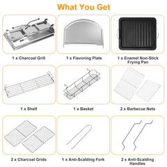 1Pc Foldable BBQ Grill For Outdoor Picnic Portable Charcoal Barbeque Grill Stainless Steel BBQ Grill For Picnic Camping Yard Cooking Fedex Shipping