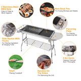 1Pc Foldable BBQ Grill For Outdoor Picnic Portable Charcoal Barbeque Grill Stainless Steel BBQ Grill For Picnic Camping Yard Cooking Fedex Shipping