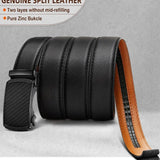 Men's Premium Leather Automatic Buckle Adjustable Ratchet Belt