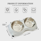 Stainless steel bowls with stand detail