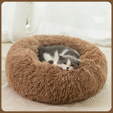 Plush Winter Dog Bed - Khaki 90cm — view 7