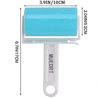 Washable touch-up roller — a compact rinseable silicone head for quick pet-hair pickup on the go.