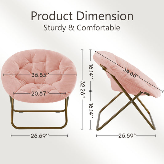 Comfortable Disc Chairs Faux Fur Furniture Bedroom Living Room Size White