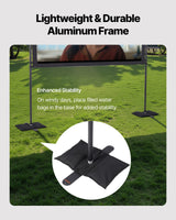 Projector Screen With 2 Stands 80 Inch 160° Wide Angle 4K HD 16:9 Movie Screen