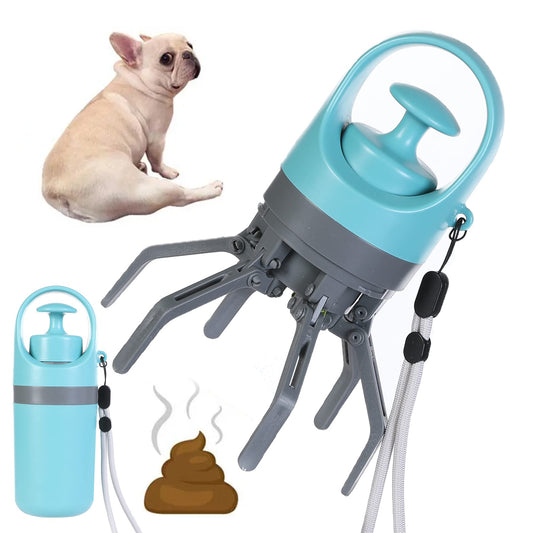 Walk cleanup scooper — a long-handled jaw scooper for outdoor dog-waste pickup without bending.