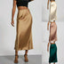 Women's Slim Fit Satin Skirt Fashion Chic Solid Long Skirt — view 6
