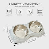 Dual Stainless Steel Pet Bowls Set - Non-Slip