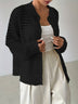 Hollow Single-breasted Lapel Oversized Knit Cardigan — view 5