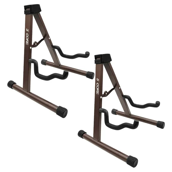 5 Core Guitar Stand 2PC A Frame W Soft Foam Arm Non Slip Rubber For Acoustic Electric Bass