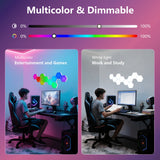 Hexagon Lights 10 Pack LED Wall Panels, RGB Gaming Lights With APP, Smart Modular Panel Hex Tiles Push Glide Expansion Shapes Light