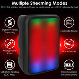 1Pc Portable Wireless Party Speaker 8in Colorful Lights DJ PA System With TWS Function FM Radio USB MMC Card Reading Aux In Recording Function Mic