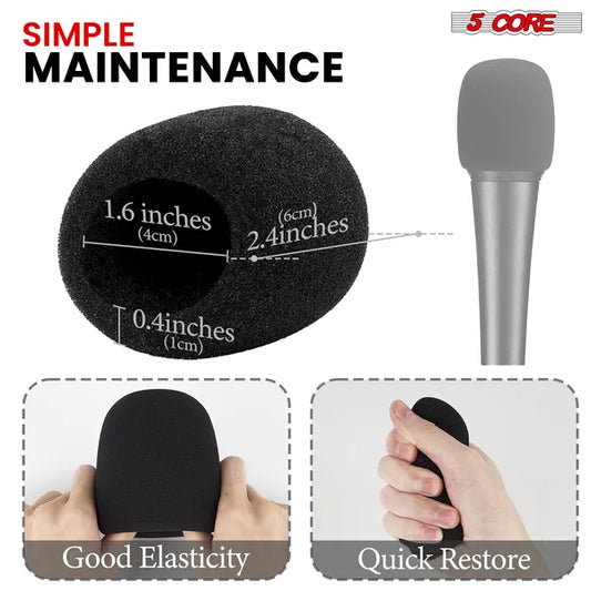 5Core Microphone Cover Soft Foam Mic Windscreen Windproof Sponge For Handheld Mic