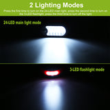 1Pc Magnetic LED Work Light With Hook Compact Flashlight For Camping Hiking Emergency
