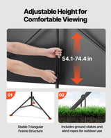 Tripod Projector Screen With Stand 80 Inch 160° Wide Angle 4K HD 16:9 Screen