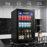 1.8 Cu Ft Beverage Refrigerator, 70 Can Mini Fridge With Glass Door, Digital Temperature Control, Adjustable Shelves, Quiet Cooler For Beer Soda Wine, Office Dorm