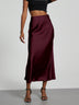 Women's Slim Fit Satin Skirt Fashion Chic Solid Long Skirt — view 7