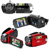 Black-Red Options - 1Pc HD 1080P Digital Video Camcorder 2.7in 16X Zoom DV Camera 270 Degree Rotation Rechargeable Kid Camera With Fill Light Selfie
