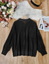 Hollow Single-breasted Lapel Oversized Knit Cardigan — view 2