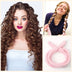 Satin Heatless Hair Curler, Lazy Natural Soft Wave DIY Heatless Curls For Sleep In Overnight, For All Hair Types - Pink — view 3