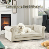 Elegant Rectangular Dog Bed - Soft Beige